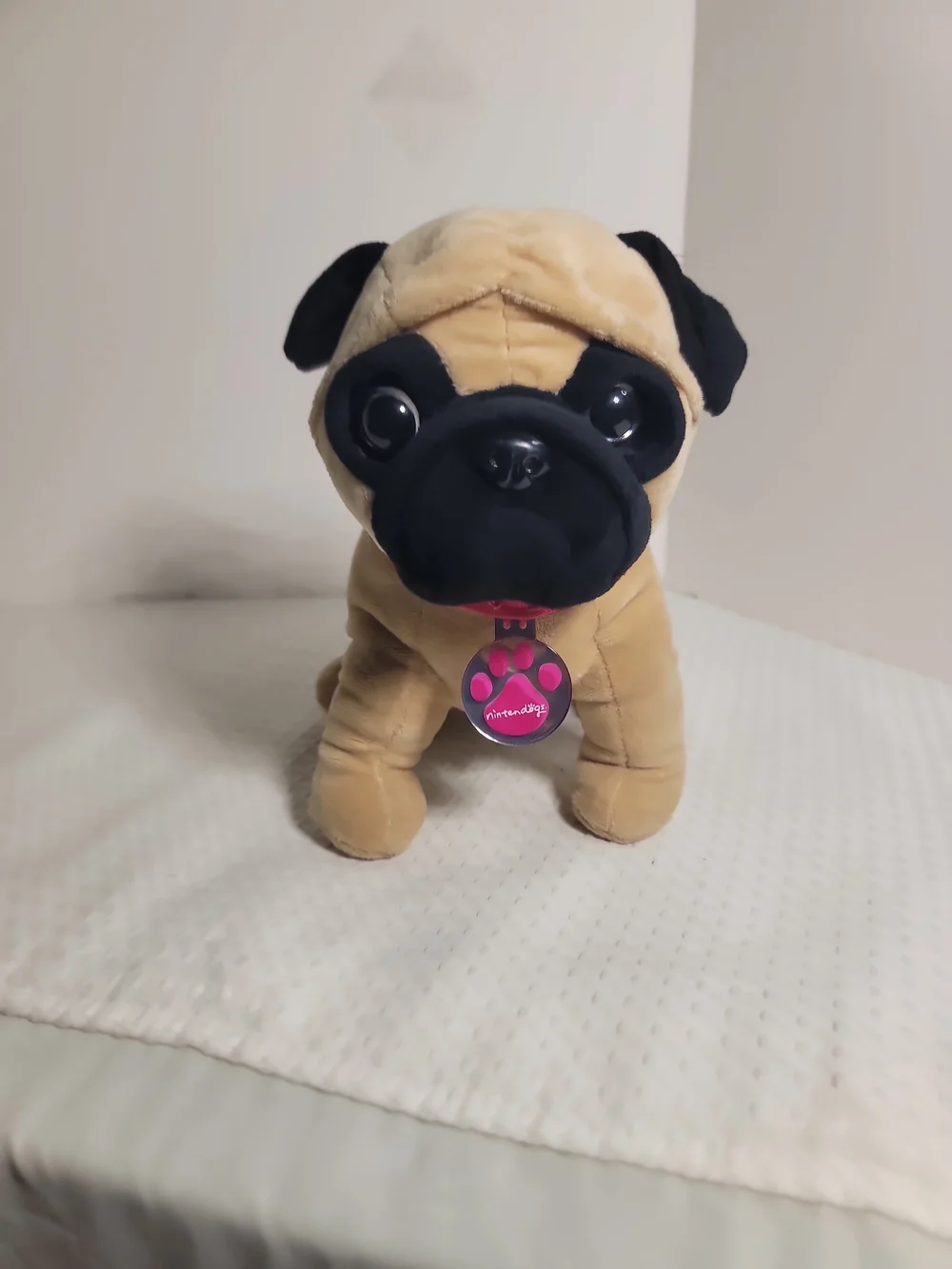 Plush Pug Dog Toy - Tan and Black - Nintendogs Style